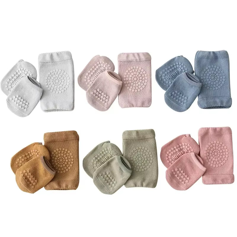 Baby Knee Pads Socks Set Solid Color anti Slip Socks Kneecap Kid Crawling Safety Floor Socks Knee Protector for Girls Boy