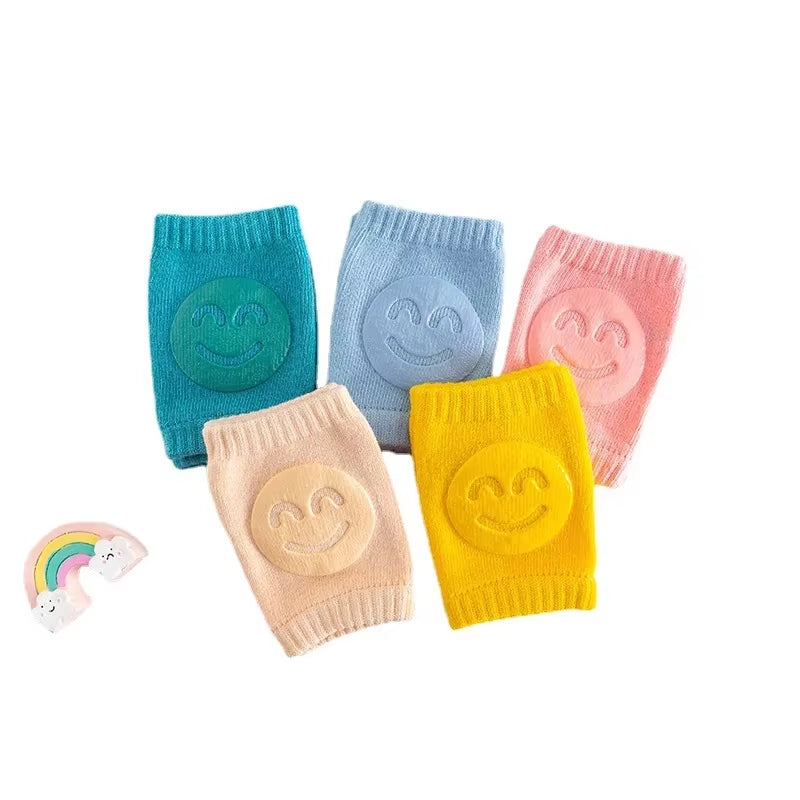 Newborn Autumn Terry Baby Socks Elbow Toddler Crawling Knee Baby Children Knee Pads Smiling Face Knee Pads