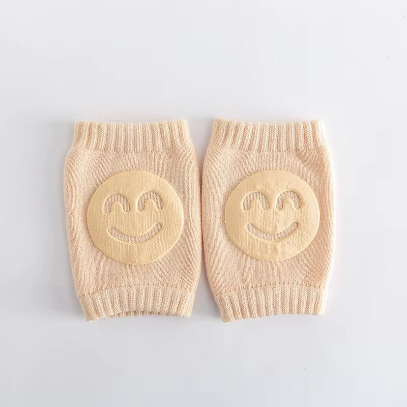 Newborn Autumn Terry Baby Socks Elbow Pads Toddler Crawling Knee Pads Baby Children Knee Pads Smiling Face Knee Pads
