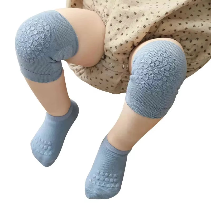 Baby Knee Pads Socks Set Solid Color anti Slip Socks Kneecap Kid Crawling Safety Floor Socks Knee Protector for Girls Boy