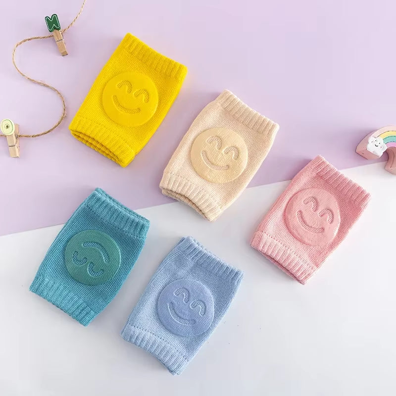 Newborn Autumn Terry Baby Socks Elbow Toddler Crawling Knee Baby Children Knee Pads Smiling Face Knee Pads
